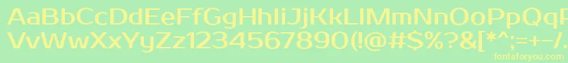 ProstooneRegular Font – Yellow Fonts on Green Background