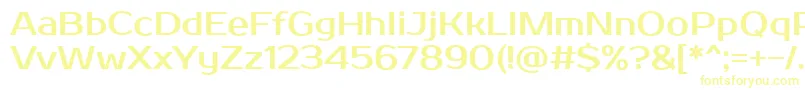 フォントProstooneRegular – 白い背景に黄色の文字