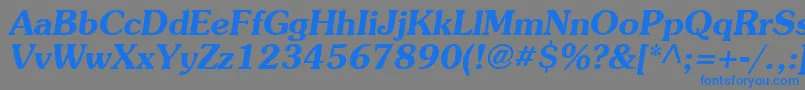 フォントAgpresquire ffy – 灰色の背景に青い文字