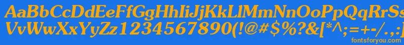 Agpresquire ffy Font – Orange Fonts on Blue Background