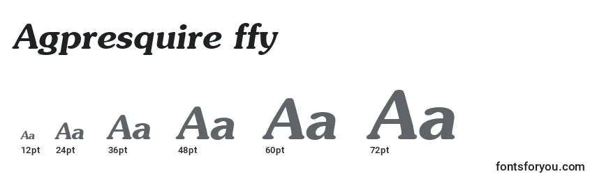 Размеры шрифта Agpresquire ffy