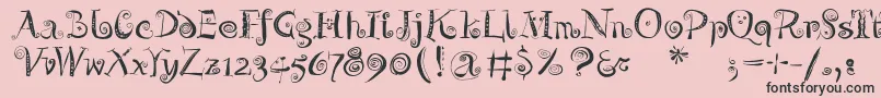 Zeitgeisterbahn-Schriftart – Schwarze Schriften auf rosa Hintergrund