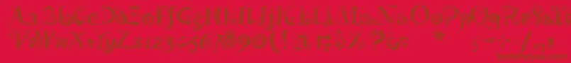 Zeitgeisterbahn-fontti – ruskeat fontit punaisella taustalla