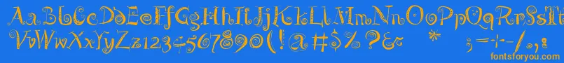 Zeitgeisterbahn Font – Orange Fonts on Blue Background
