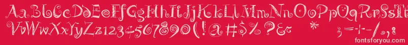 Zeitgeisterbahn-Schriftart – Rosa Schriften auf rotem Hintergrund