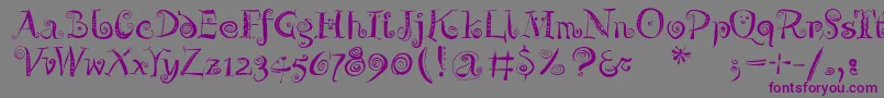 Zeitgeisterbahn-Schriftart – Violette Schriften auf grauem Hintergrund