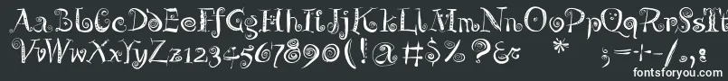 Zeitgeisterbahn-fontti – valkoiset fontit mustalla taustalla