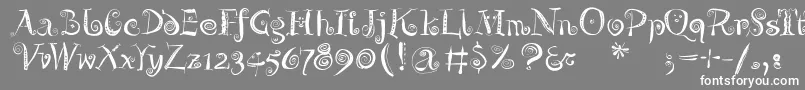 Zeitgeisterbahn-fontti – valkoiset fontit harmaalla taustalla