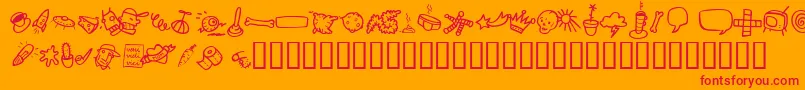 AtmanDings Font – Red Fonts on Orange Background