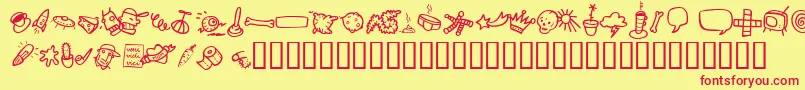 AtmanDings Font – Red Fonts on Yellow Background