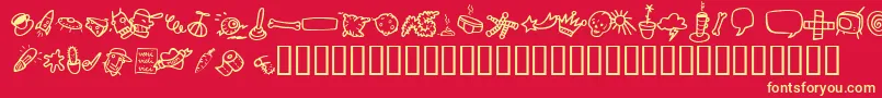 AtmanDings Font – Yellow Fonts on Red Background
