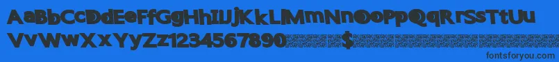 Quantumfuture-Schriftart – Schwarze Schriften auf blauem Hintergrund