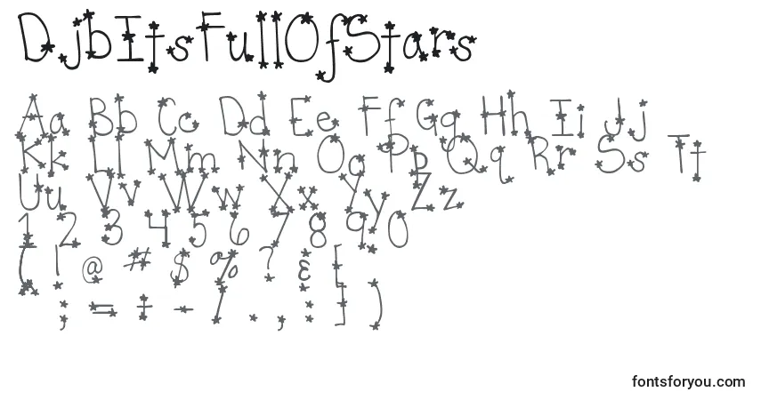 A fonte DjbItsFullOfStars – alfabeto, números, caracteres especiais