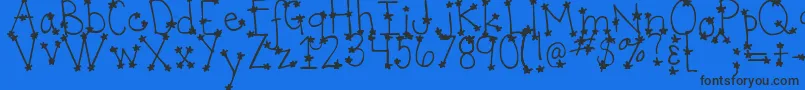 DjbItsFullOfStars Font – Black Fonts on Blue Background