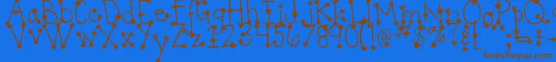 Шрифт DjbItsFullOfStars – коричневые шрифты на синем фоне