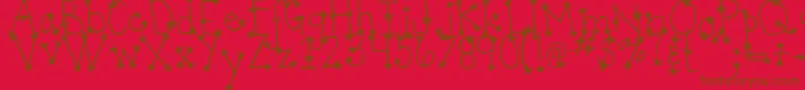 More about DjbItsFullOfStars Font DjbItsFullOfStars Font – Brown Fonts on Red Background