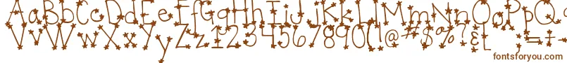 DjbItsFullOfStars Font – Brown Fonts on White Background