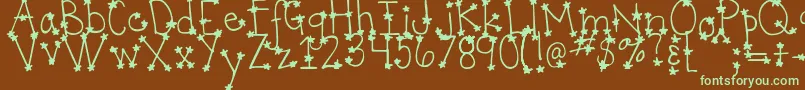 DjbItsFullOfStars Font – Green Fonts on Brown Background