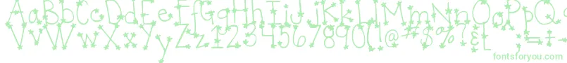 フォントDjbItsFullOfStars – 白い背景に緑のフォント