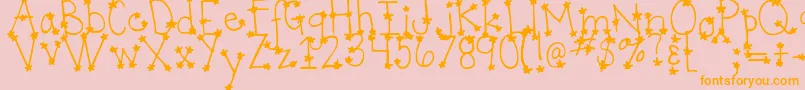 Fonte DjbItsFullOfStars – fontes laranjas em um fundo rosa