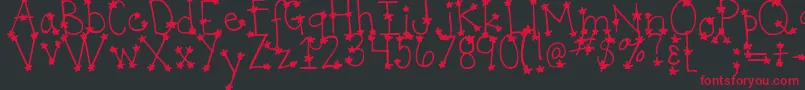 DjbItsFullOfStars Font – Red Fonts on Black Background