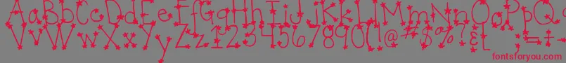 Шрифт DjbItsFullOfStars – красные шрифты на сером фоне