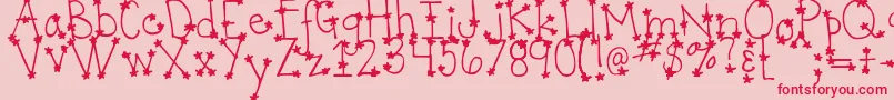 DjbItsFullOfStars-Schriftart – Rote Schriften auf rosa Hintergrund
