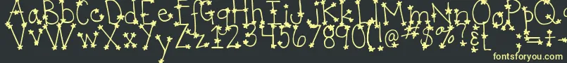 More about DjbItsFullOfStars Font DjbItsFullOfStars Font – Yellow Fonts on Black Background
