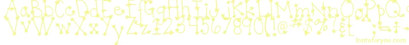 Шрифт DjbItsFullOfStars – жёлтые шрифты