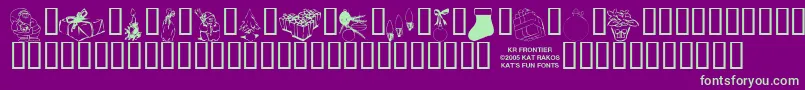 KrChristmasJewels20052 Font – Green Fonts on Purple Background