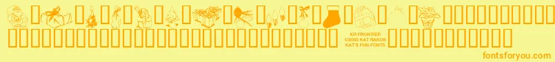 More about KrChristmasJewels20052 Font KrChristmasJewels20052 Font – Orange Fonts on Yellow Background