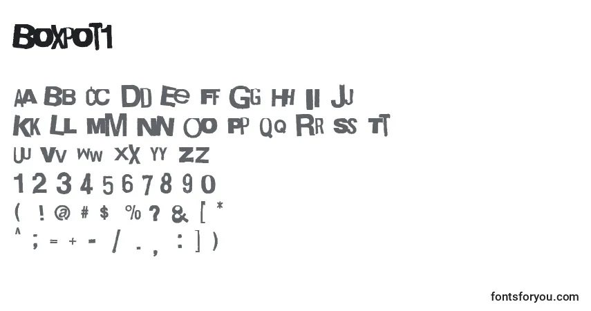 Schriftart Boxpot1 – Alphabet, Zahlen, spezielle Symbole