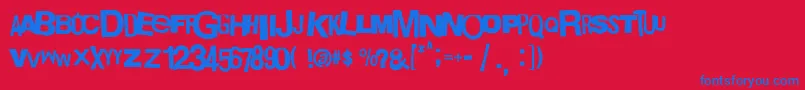 Czcionka Boxpot1 – niebieskie czcionki na czerwonym tle