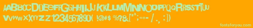 Boxpot1-Schriftart – Grüne Schriften auf orangefarbenem Hintergrund