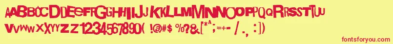 Boxpot1 Font – Red Fonts on Yellow Background