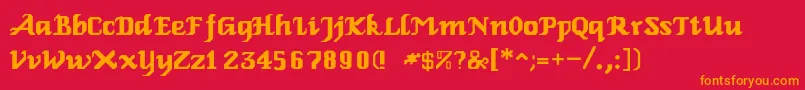 フォントGenoaroman – 赤い背景にオレンジの文字