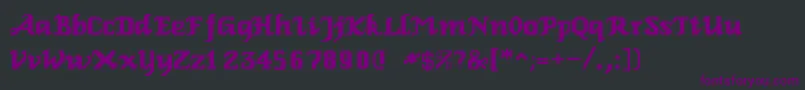 Fonte Genoaroman – fontes roxas em um fundo preto