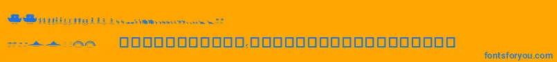 Czcionka NoahsArk – niebieskie czcionki na pomarańczowym tle