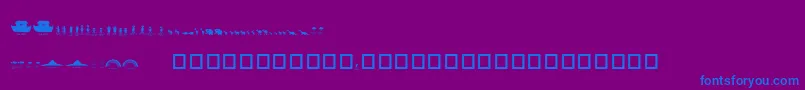 Fonte NoahsArk – fontes azuis em um fundo violeta