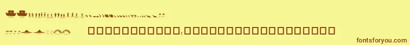NoahsArk-fontti – ruskeat fontit keltaisella taustalla