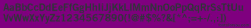 TradegothicltstdBd2-fontti – mustat fontit violetilla taustalla