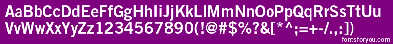 フォントTradegothicltstdBd2 – 紫の背景に白い文字