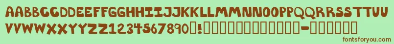 Throwupsolid Font – Brown Fonts on Green Background