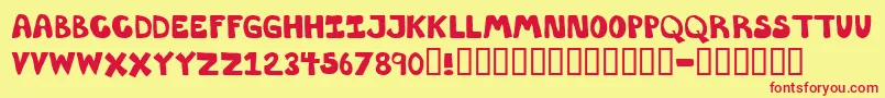 Throwupsolid Font – Red Fonts on Yellow Background