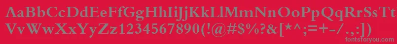 BemboBold Font – Gray Fonts on Red Background