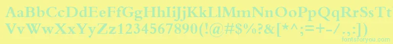 BemboBold Font – Green Fonts on Yellow Background