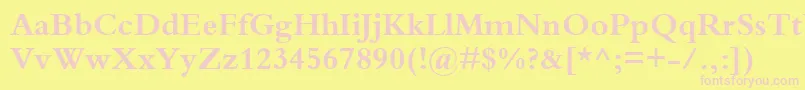 BemboBold Font – Pink Fonts on Yellow Background