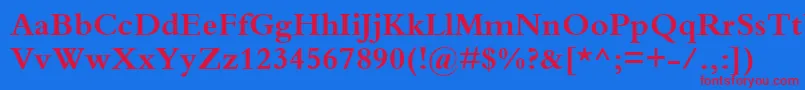 BemboBold Font – Red Fonts on Blue Background