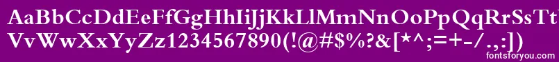 フォントBemboBold – 紫の背景に白い文字