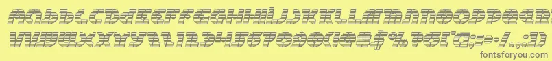 フォントQuestlokchromeital – 黄色の背景に灰色の文字